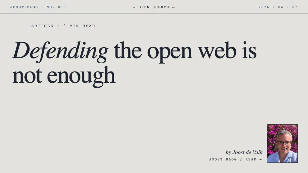 Defending the open web is not enough
