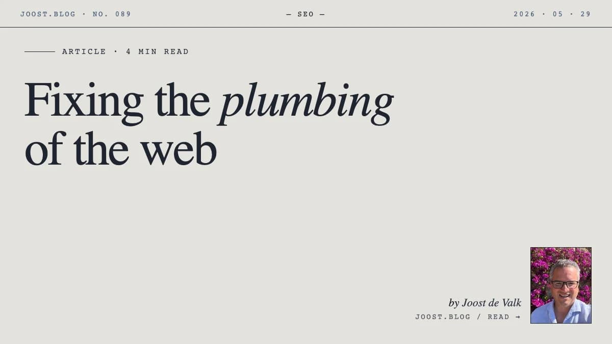 Fixing the plumbing of the web