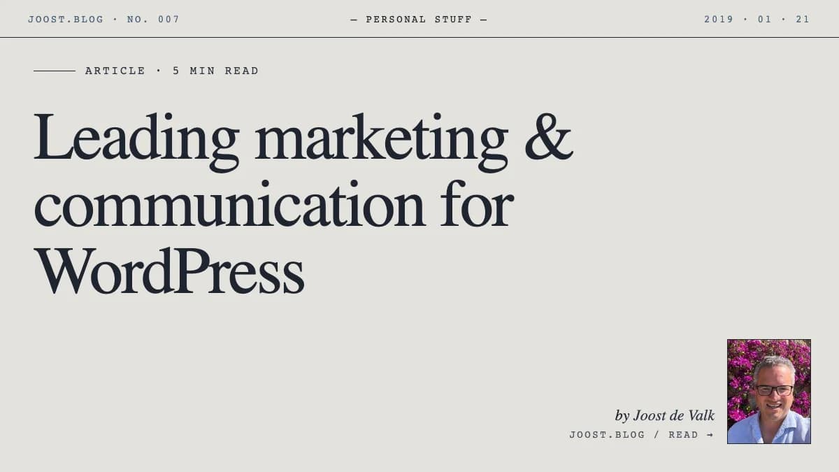 Leading marketing & communication for WordPress