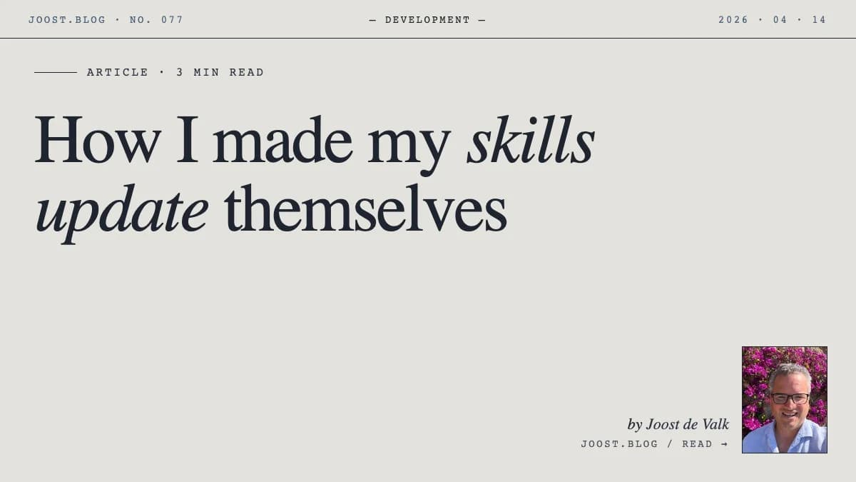 How I made my skills update themselves