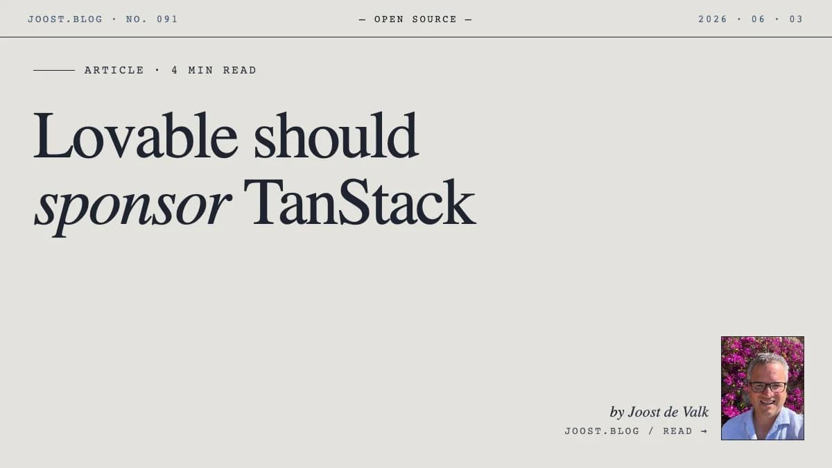 Lovable should sponsor TanStack