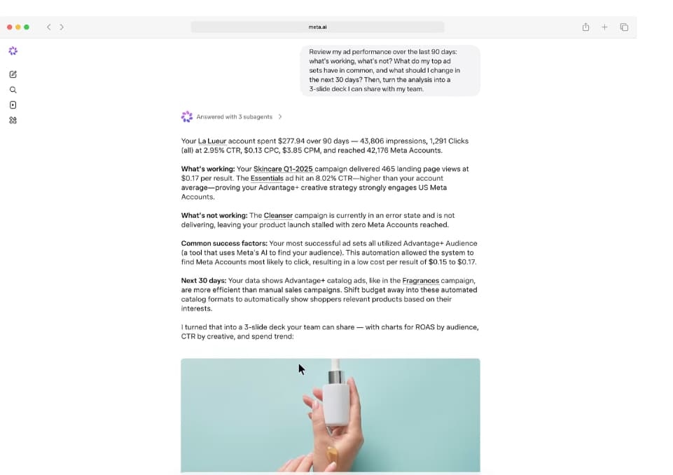 Meta AI can now analyze and optimize Meta Ads campaigns